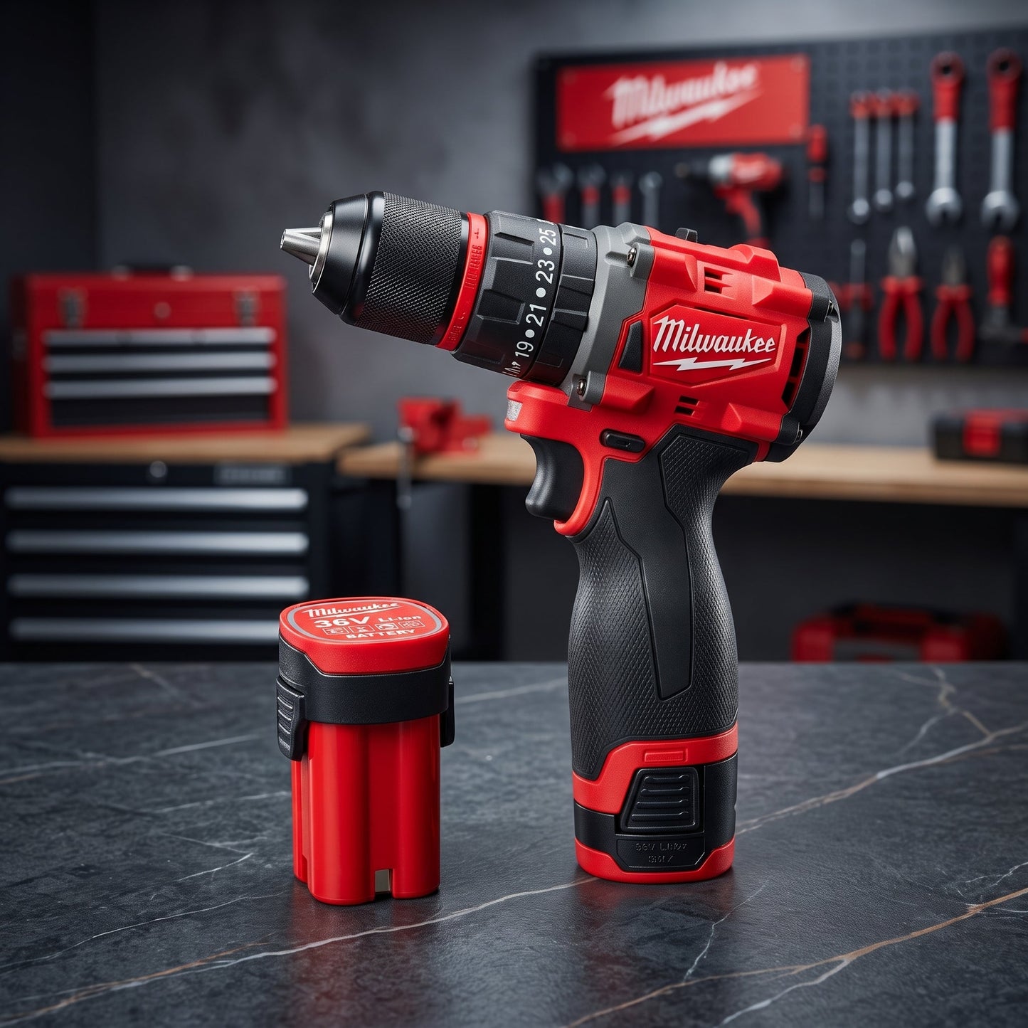 Milwaukee Cordless Drill Machine Kit – Rechargeable Electric Drill Driver with Carry Case & Battery - Armaa Store Pk