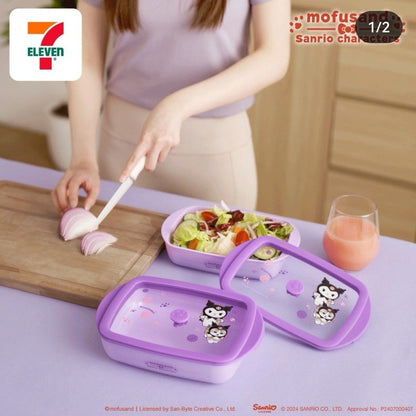 Mofusand x Sanrio Hello Kitty Bento Glass Lunch Box - Airtight Food Container (7-11 Edition)