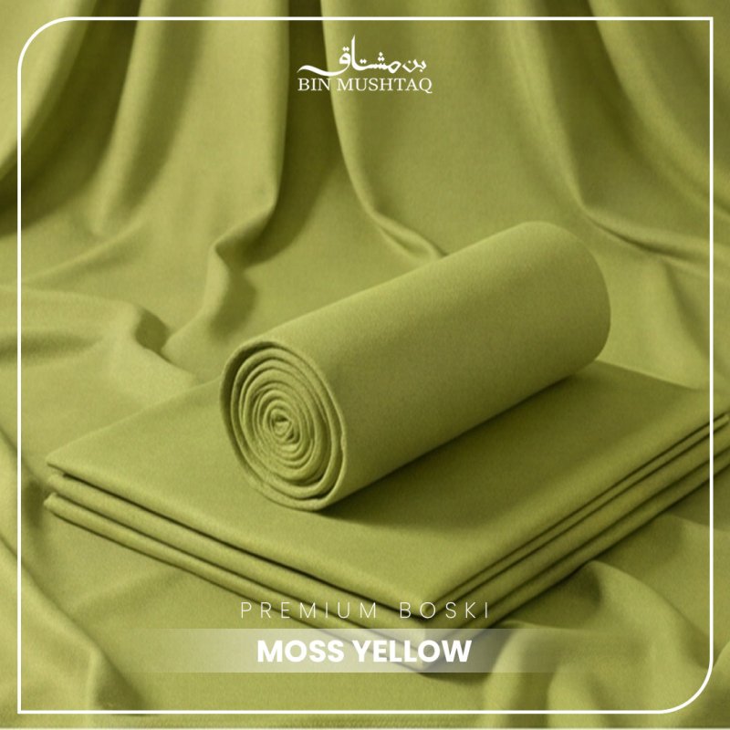 Moss Yellow - Imperial Original Unstitched Boski - Bin Mushtaq