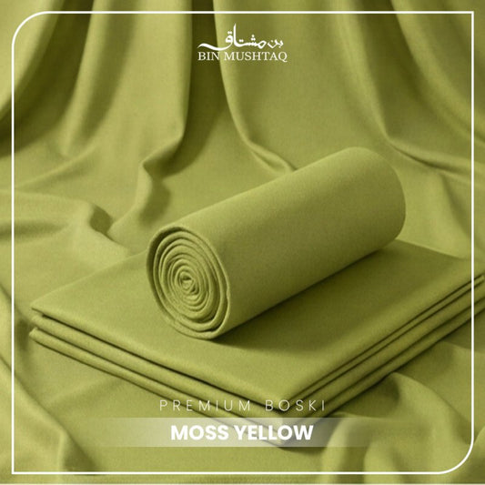 Moss Yellow - Imperial Original Unstitched Boski - Bin Mushtaq