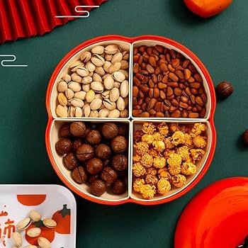 Multifunctional Dried Fruit Plate Serving Tray Food Storage Box Nuts Plate Platter - Armaa Store Pk
