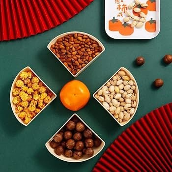 Multifunctional Dried Fruit Plate Serving Tray Food Storage Box Nuts Plate Platter - Armaa Store Pk