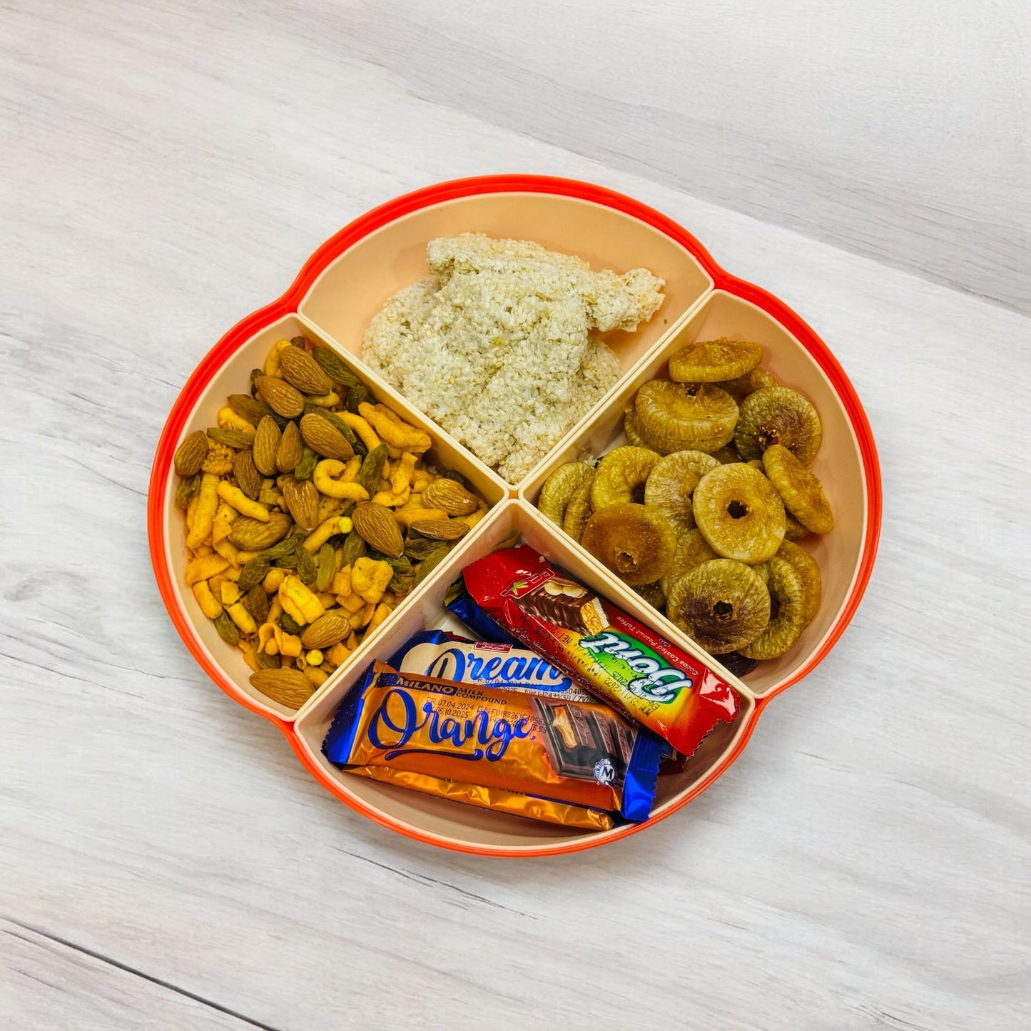 Multifunctional Dried Fruit Plate Serving Tray Food Storage Box Nuts Plate Platter - Armaa Store Pk