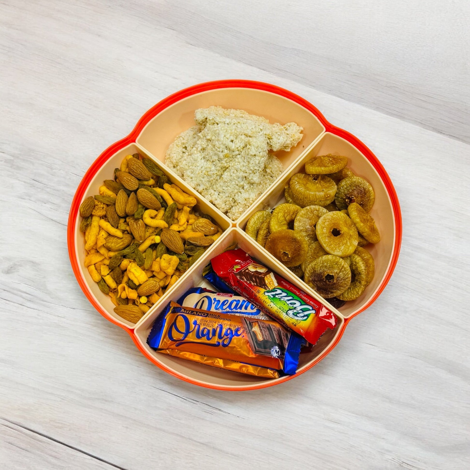 Multifunctional Dried Fruit Plate Serving Tray Food Storage Box Nuts Plate Platter - Armaa Store Pk