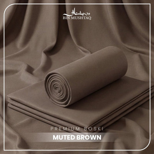 Muted Brown - Imperial Original Unstitched Boski - Bin Mushtaq
