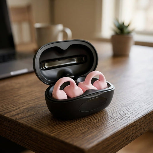 NSVE N113 Wireless Bluetooth Earbuds with Ear Hooks & Digital Display Charging Case - Armaa Store Pk