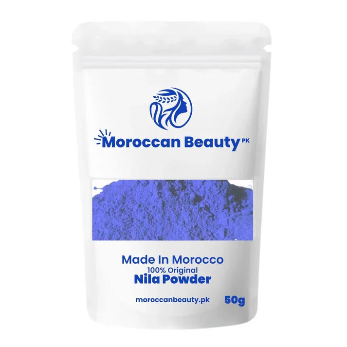 Original Moroccan Blue Nila Powder For Skin Whitening - 50g - Armaa Store Pk