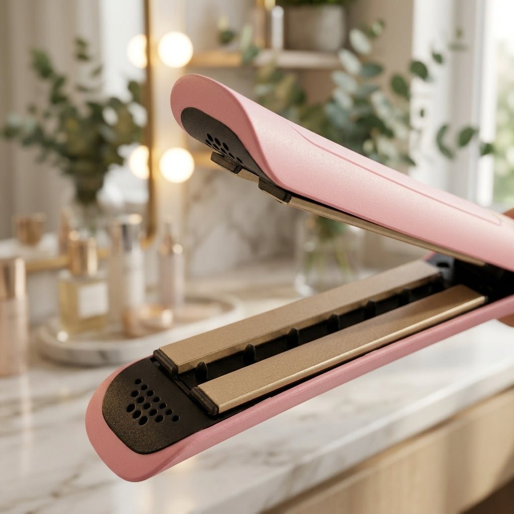 Pink Hair Straightener Portable Electric Hair Straightening Iron - Armaa Store Pk