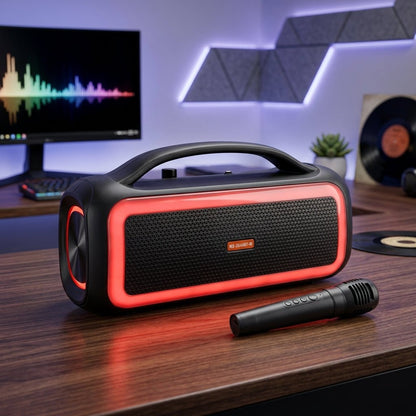 Portable Wireless Bluetooth Speaker with Microphone | Powerful Party Speaker with RGB Lights - Armaa Store Pk