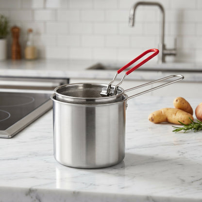 Premium Stainless Steel Deep Fryer Pot with Removable Basket - Armaa Store Pk