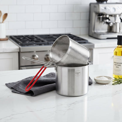 Premium Stainless Steel Deep Fryer Pot with Removable Basket - Armaa Store Pk