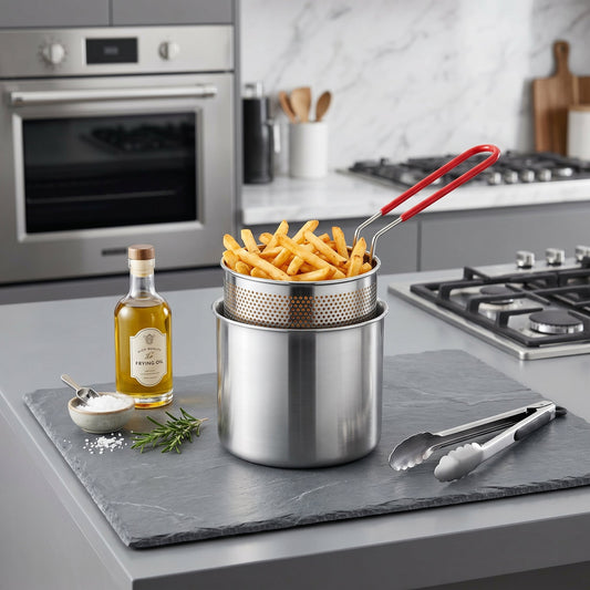 Premium Stainless Steel Deep Fryer Pot with Removable Basket - Armaa Store Pk