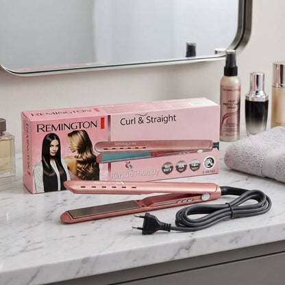 Remington Keratin Therapy Curl & Straight Hair Straightener – 950°F High Heat Styling Iron - Armaa Store Pk