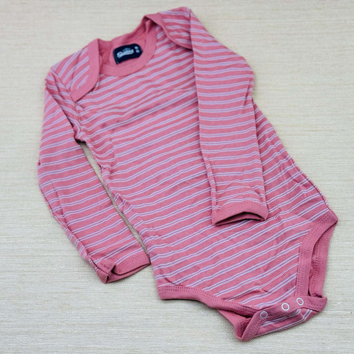 Pink Striped Long Sleeve Baby Rompers | 3 piece set