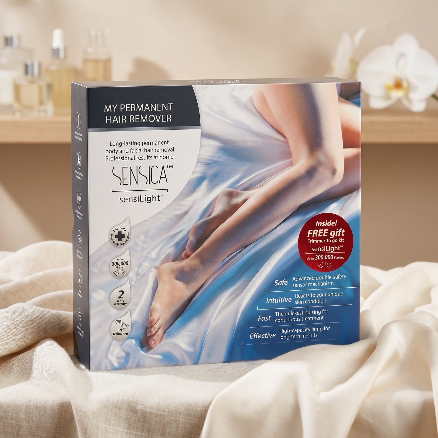 Sensica SensiLight IPL Permanent Hair Removal Device – Professional At-Home Hair Reduction System - Armaa Store Pk