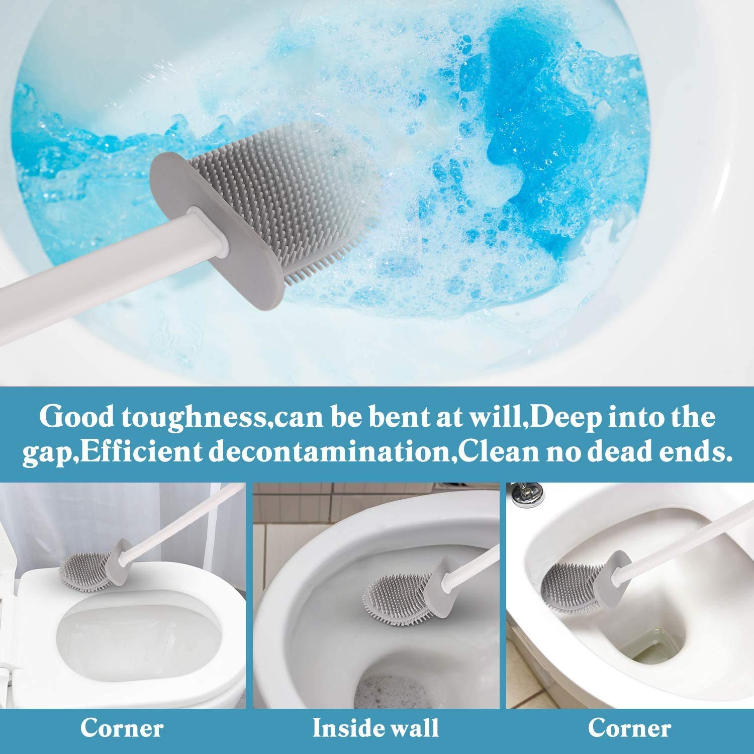 Silicone Toilet Cleaner Brush With Holder - Armaa Store Pk