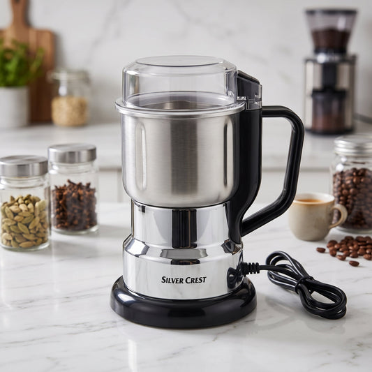 Silver Crest Electric Coffee & Spice Grinder | Stainless Steel Multi-Purpose Grinder - Armaa Store Pk