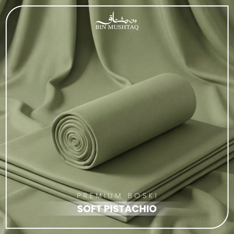 Soft Pistachio - Imperial Original Unstitched Boski - Bin Mushtaq