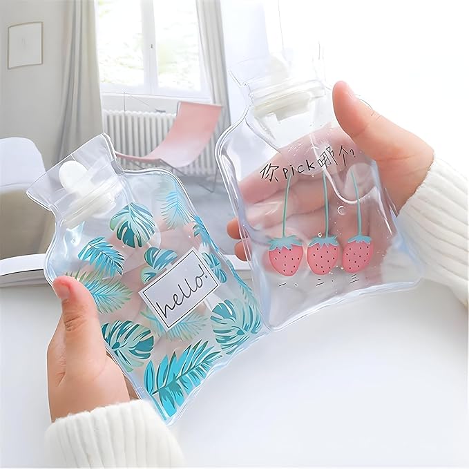 Stock Out Hot Water Bag Transparent| for period cramps | for Pain Relief Hot bag | Small Cute Mini Size Hot and Cold Winter Water Bag | Hand Warmer Hot Bag| Hot Bag for girl| 2 Pieces Set - Armaa Store Pk